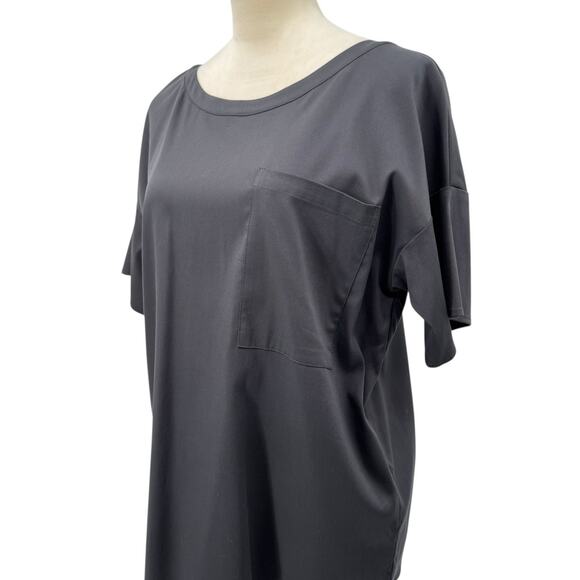 Emerson Fry NWT Dark Gray Woven Tencel Blend Front Pocket Oversized Boxy Top - Picture 8 of 13